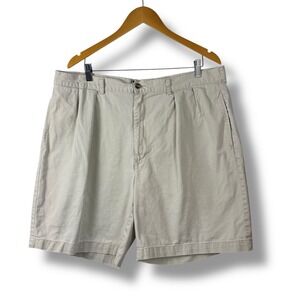 Polo Ralph Lauren Tyler Shorts Mens 40 Beige Vintage 90s Pleated Classic Chino